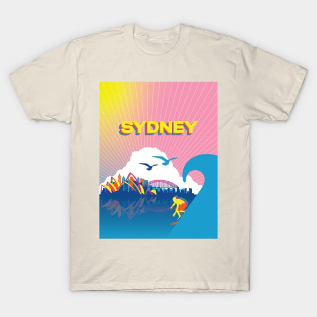 Psychedelic Sydney Sunset T-Shirt by rjartworks